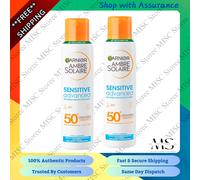 2x Garnier Ambre Solaire SPF 50+ Sensitive Advanced Invisible Mist 150ml - New