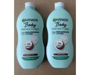 2x Garnier Intensive 7 Days Shea Butter 24H Replenishing Body Lotion 250ml Vegan