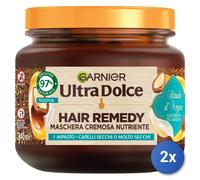 2x Garnier Ultradolce Hair Mask 340 Ml Argan Ritual Jar