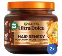 2X Garnier Ultradolce Hair Mask 340 Ml Honey Treasures Jar