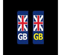 2x GB United Kingdom Number Plate Sticker Sign 35x105mm - Road Legal, Car, EU, Decal, Vinyl