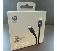 Beats USB-C to USB-C Woven Cable, 2 Pack, Fast Charging, Durable/Tangle-Free, Compatible Charger for Apple & Android Devices (1.5 m) - Bolt Black