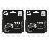 2x Genuine Original HP 308 Black Ink Cartridges for HP DeskJet 4310 Printers