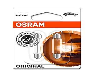 2x Genuine Osram Original 41mm Festoon (264) 10w 12v Clear Bulbs [6411-02B] - Part Number 6411-02B