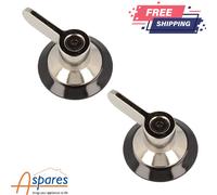 2x Genuine Smeg Oven Silver Chrome & Black Control Knob