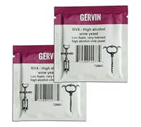 2X Gervin GV4 Wine Yeast 5g High Alcohol Yeast up to 21% 5-23L