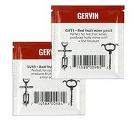 2x Gervin Wine Yeast D GV11 White Label 5g Reduces Malic Acid in Fruit Wine 23L