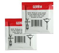 2X Gervin Wine Yeast GV2 No.2 Red Label 5g for Fruit, Berry & Red Wine 5-23L