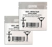 2X Gervin Wine Yeast GV5 No.5 White Label White Wine 5g Develops Bouquet 23L