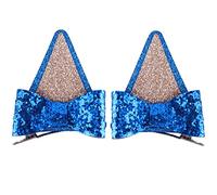 2x Get-ready-to-shine! Girls Barrettes Ears Animal Hair Clip Set with Shinning Glitter Versatile Barrettes Hair Clips