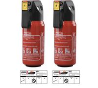 2x Gloria Car Powder Extinguisher P1DB, 1kg Fire Class ABC Bracket and Plaque