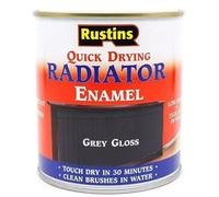 2X Gloss Grey Radiator Enamel Paint Rustins Quick Drying 500ml Fade Resistant
