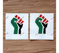 2X Glossy 10.2cm Free Palestine Fist Israel Muslim Arab Gaza Decal Vinyl Sticker Car Laptop Window