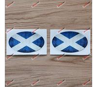 2X Glossy 7.6cm Scotland Scottish Flag Oval Decal Vinyl Sticker Car Laptop Window Distressed
