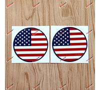 2X Glossy 7.6cm USA Flag Decal Sticker American America Car Vinyl Round