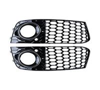 2X Glossy Black Lower Fog Light Mesh Grille Cover Insert Compatible with Audi A4 B8 pre-LCI