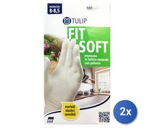 2x Gloves 100 Pieces Latex Tulip L Sensitive