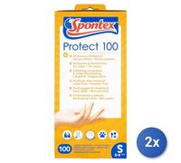 2x Gloves 100 Pieces Vinyl Protect S Spontex