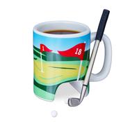 2x Golf cup Golfing Mug Putter Pen Gift 250 ml Ceramic Novelty Golf Cup Golf Mug