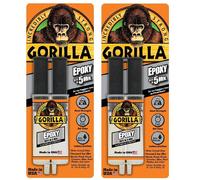 2x Gorilla 25ml Epoxy Glue - Strong Adhesive - Sets in 5 minutes - Dries Clear