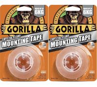 2x Gorilla Double Sided Mounting Tape Clear Waterproof Tough Instant 25mm x 1.5m