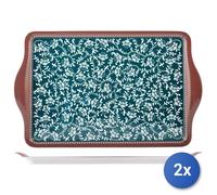 2X Grace Green Melamine Trays 46.5X29.5 H&H