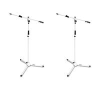 2x Gravity MS 4322 W White Microphone Stand Boom Tripod Band PA