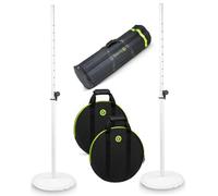 2x Gravity SSPWBSET1W Loudspeaker Stand Round Base White inc Carry Bags