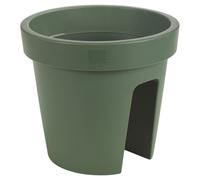 (2X Green, Round) Flower Bridge Hanging Planter Pot Balcony Decking