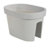 (2X Grey, Oval) Flower Bridge Hanging Planter Pot Balcony Decking