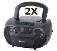 Groov-e GVPS833BK Traditional Boombox Portable CD & Cassette Player with Radio - Black UK Plug shop4world.com