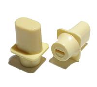 2x Guitar switch tips Ivory/Cream telecaster top hat style 4.9mm + 3.5mm slot