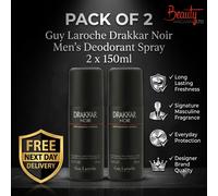 2x Guy Laroche Drakkar Noir Men Deodorant Spray 150ml Pack of 3 Body Spray