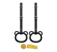2x Gymnastic Rings Equipment for Multifunctional Portable Gifts - Pull-up Rings Strength Training for Calisthenics, Black Hook
