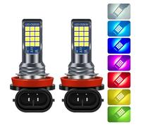 2x H11 H8 9006 HB4 HB3 H16 H10 PSX24W PSX26W P13W Fog Lights Bulb 2400LM 6000K White Car Driving Running Lamp Auto Leds Light Pink H9