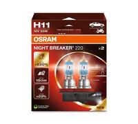 2x H11 OSRAM NIGHT BREAKER 220 Bulbs +220% Brighter OSRAM UK APPROVED PARTNER