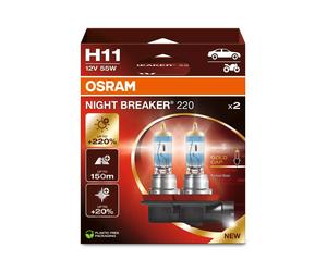 2x H11 OSRAM NIGHT BREAKER 220 Bulbs +220% Brighter OSRAM UK APPROVED PARTNER