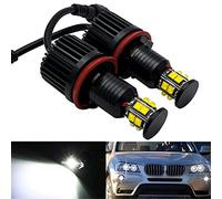 2x H8 40W LED Angel Eyes No Error CanBus Headlight Halo Ring Marker Bulbs 3600LM 6000K White for E92 E81 E82 E87 E88 E90 E91 E93 E63 E64 E70 1/3/5/7/X/Z Series（Pack of 2)