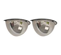 2x Half Domed Traffic Mirrors Ø30 cm Acrylic Road Mirror Convex vidaXL