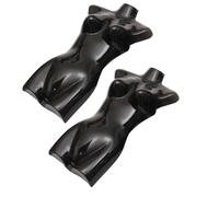 2X Half Shell With Hooks Female Mannequin Upper Body Half Plastic Torso Black