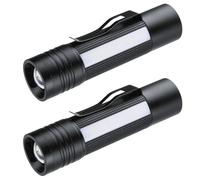 2x Hama LED Torch Aluminum Magnet Warning Light 180 Lumen Black AAA