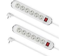 2X Hama Power Strip 6-Fold With Switch Holder Socket