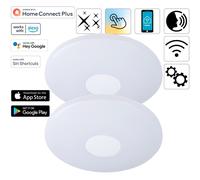 2x Hama WiFi Smart LED Ceiling Light 40W Dimmable 50cm App Control