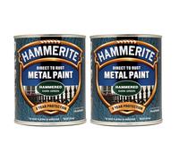 2X Hammerite Hammered Dark Green Paint 750ml Direct to Rust Metal Paints