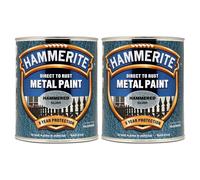 2X Hammerite Hammered Silver Paint 750ml Direct to Rust Metal Paints