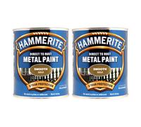 2X Hammerite Smooth Gold Paint 750ml Direct to Rust Metal Paints