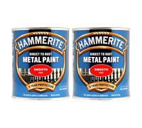 2X Hammerite Smooth Red Paint 750ml Direct to Rust Metal Paints