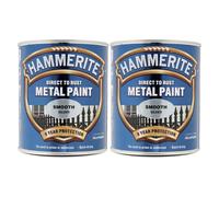 2X Hammerite Smooth Silver Paint 750ml Direct to Rust Metal Paints