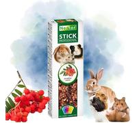 2x Hamster Rabbits Guinea Pig Chinchilla Seed Sticks with Rowan Rodents Pet Small Animal Treats Degu Rat Gerbil Mouse Food 115g + Hooks Pack of Two Snacks