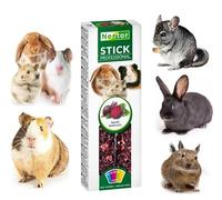 2x Hamster Rabbits Guinea Pig Chinchilla Sticks with Beetroots Flavour Rodents Pet Rat Gerbil Degu Small Animal Food with Hooks Pack of Two Seed Treats Indoor and Outdoor Snacks